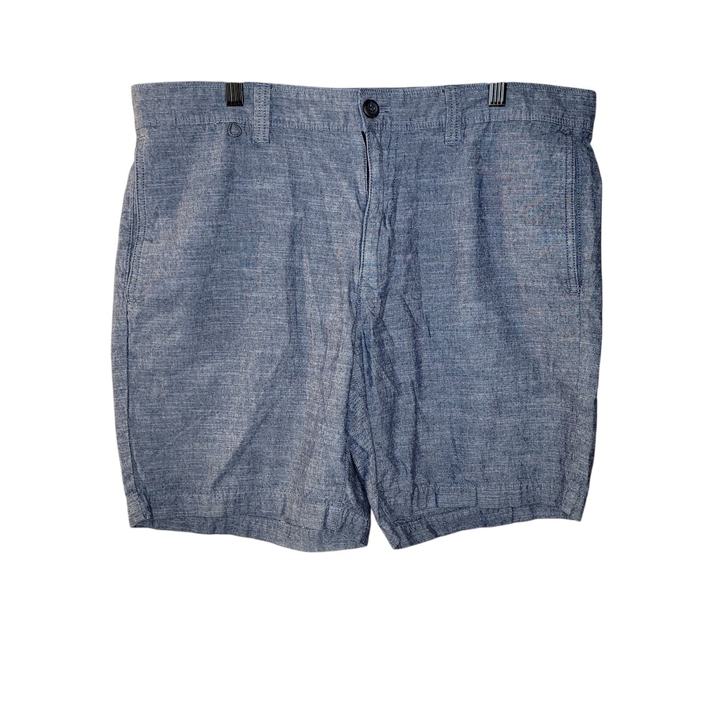 Eddie Bauer Mens Blue Chambray Chino Shorts SZ 34 Specially Dyed Casual Outdoor